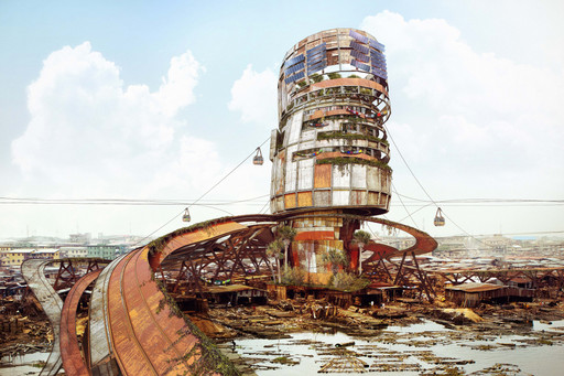 Olalekan Jeyifous. Shanty Mega-Structures of Lagos, Nigeria. 2021