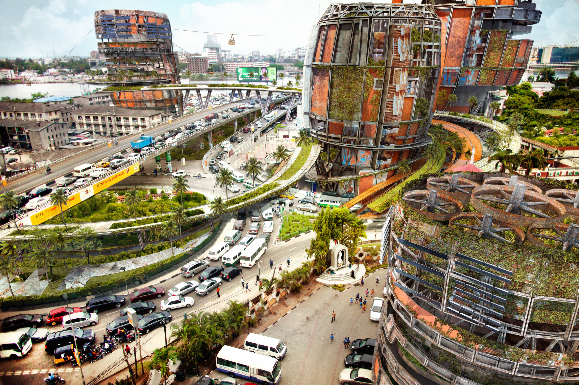 Olalekan Jeyifous. Shanty Mega-Structures of Lagos, Nigeria. 2021