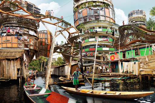 Olalekan Jeyifous. Shanty Mega-Structures of Lagos, Nigeria. 2021