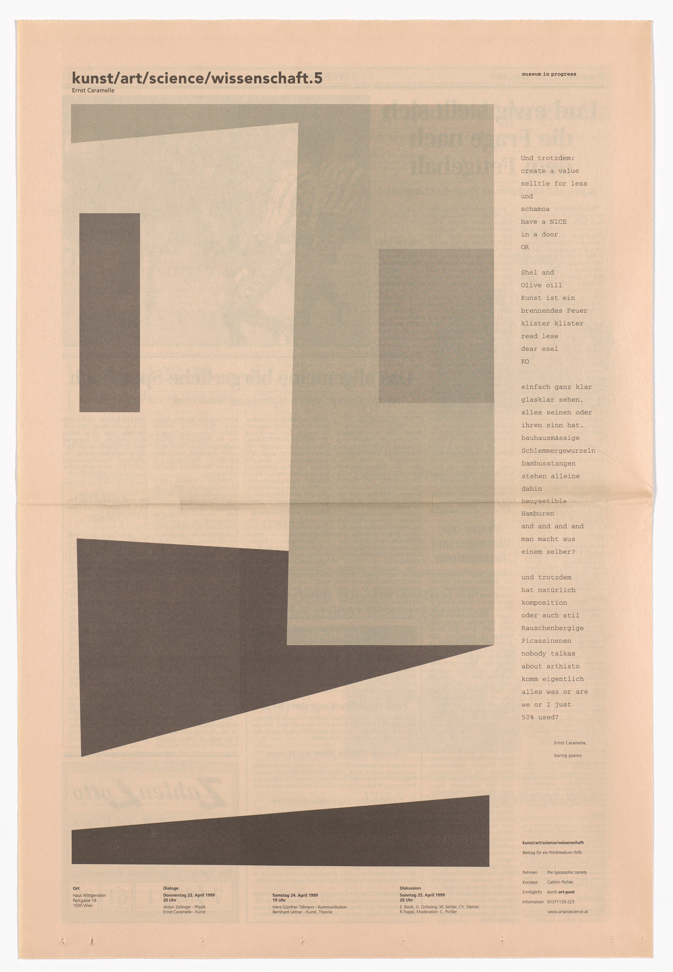 Ernst Caramelle. Untitled for the Museum in Progress project Symposia: Art and Science