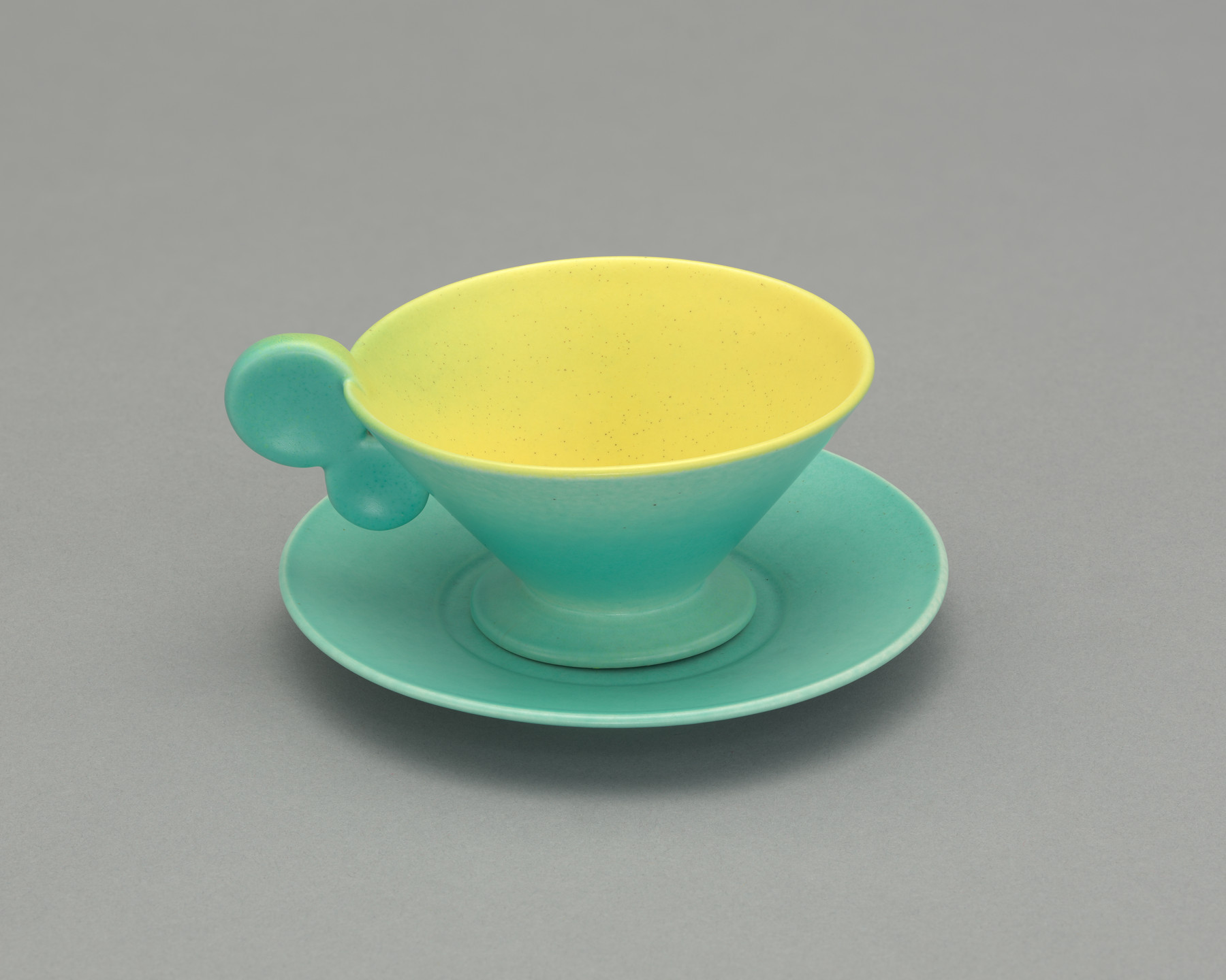 Margarete (Grete) Heymann Loebenstein Marks. Scheibenhenkel (Disk handle) tea cup and saucer. 1930