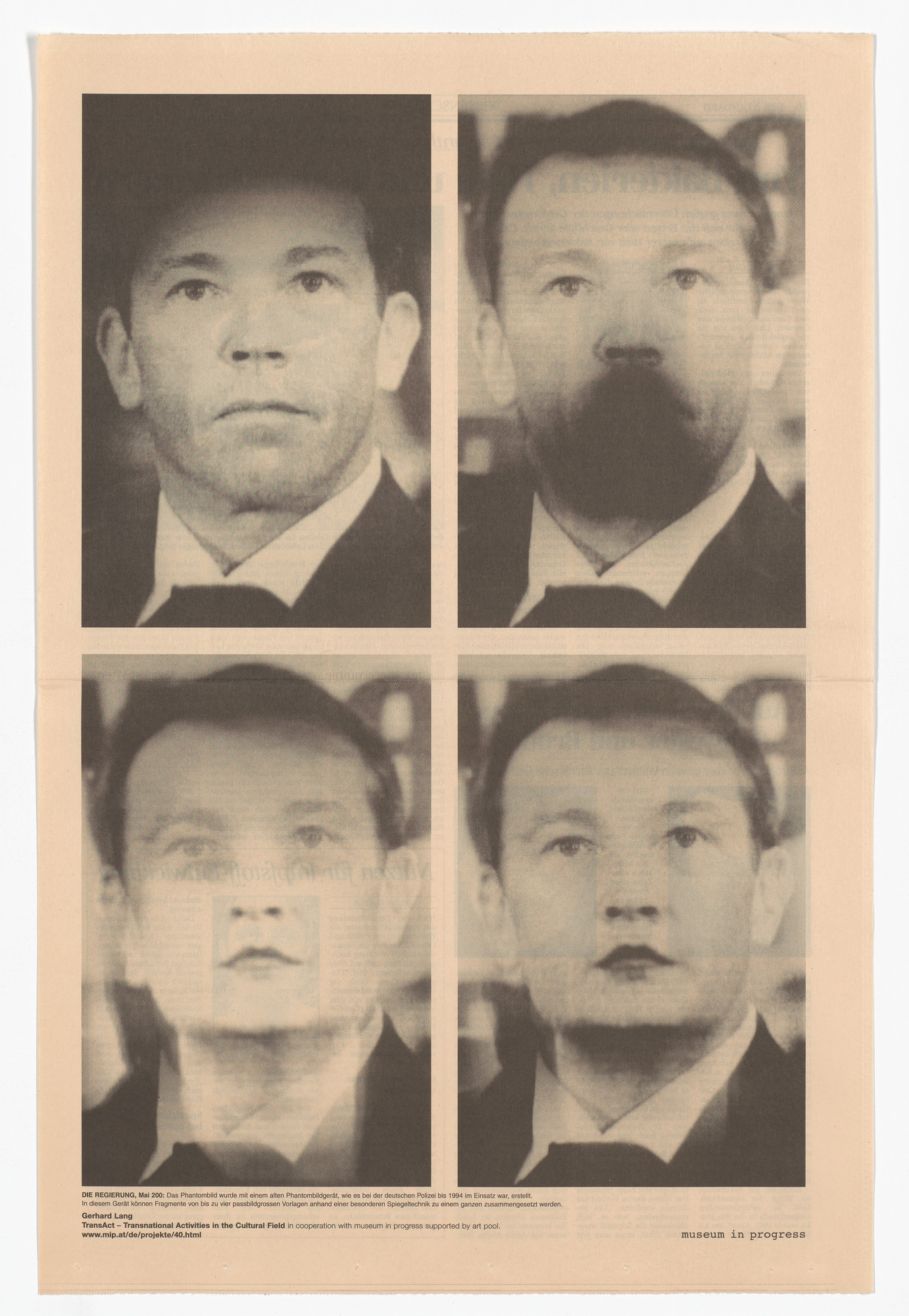 Gerhard Lang. The Government , May 2000 ( Die Regierung, Mai 2000 ) from the Museum in Progress project TransAct: Transnational Activities in the Cultural Field