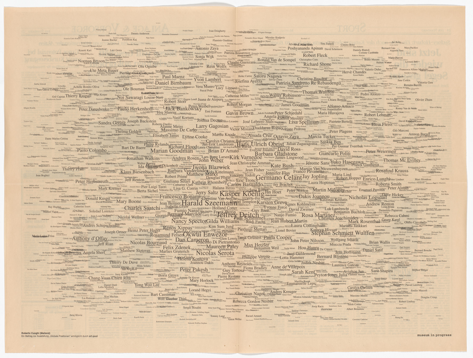Roberto Cuoghi. Untitled from the Museum in Progress project Global Positions