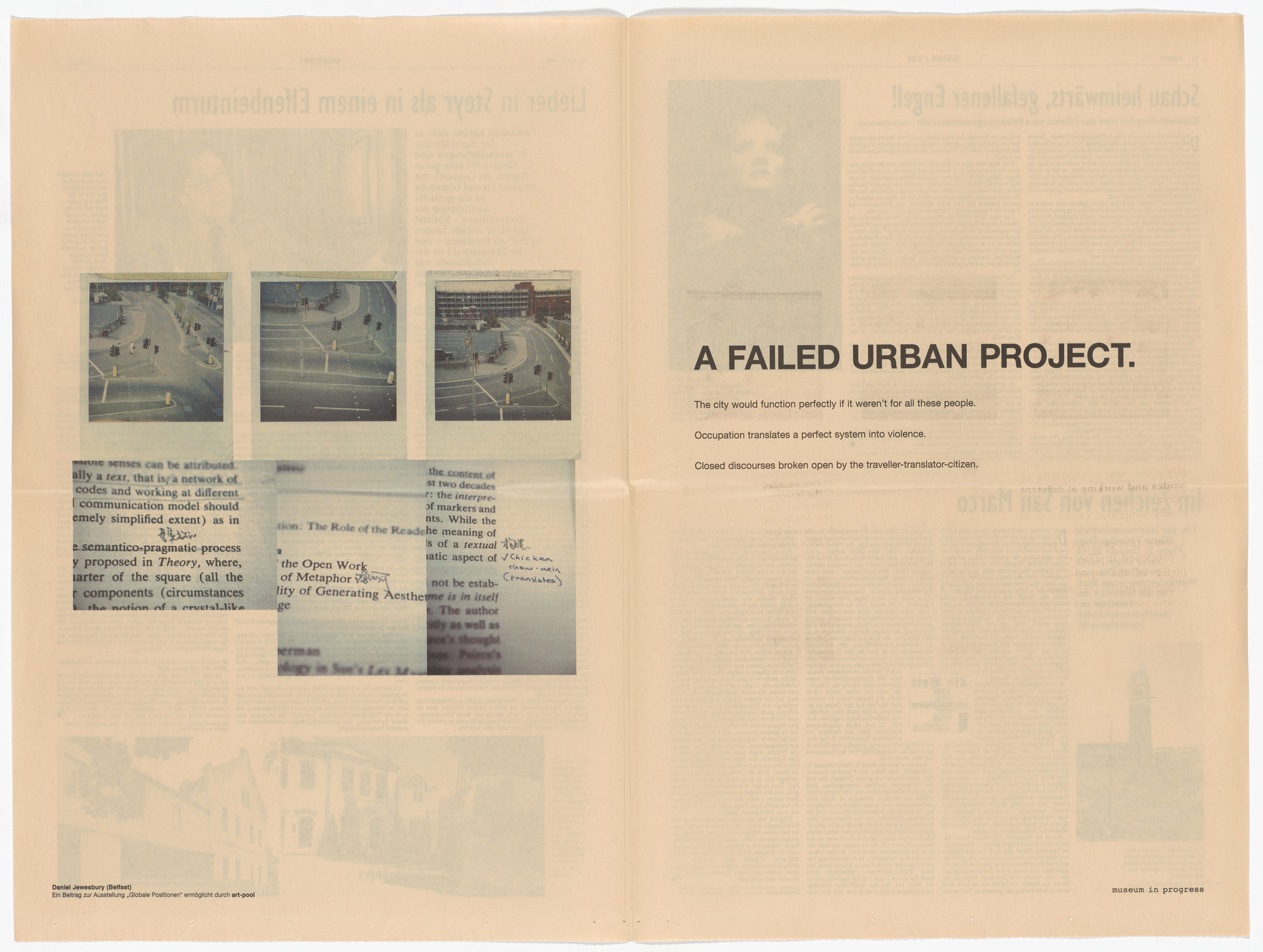 Daniel Jewesbury. Untitled from the Museum in Progress project Global Positions