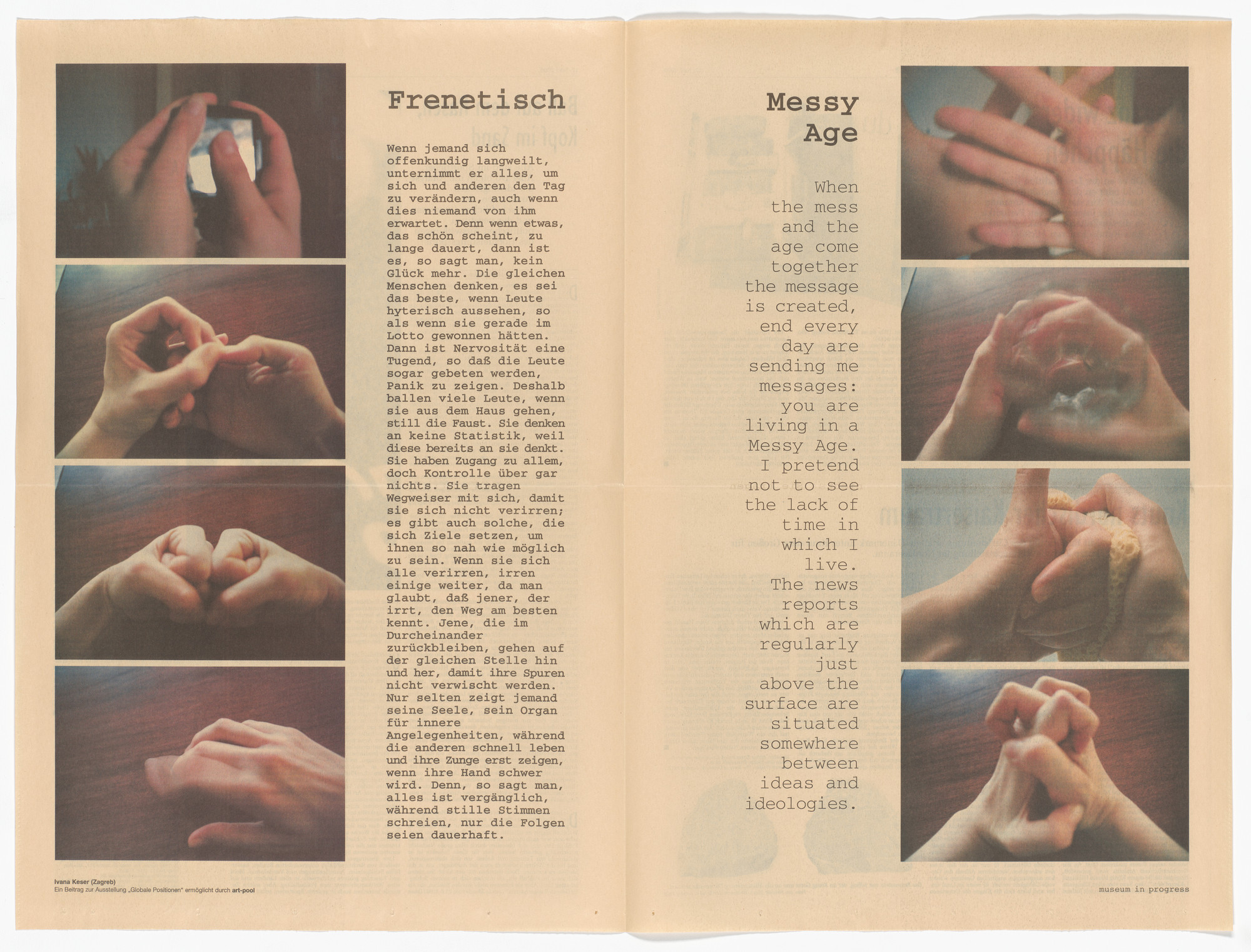 Ivana Keser. Untitled from the Museum in Progress project Global Positions