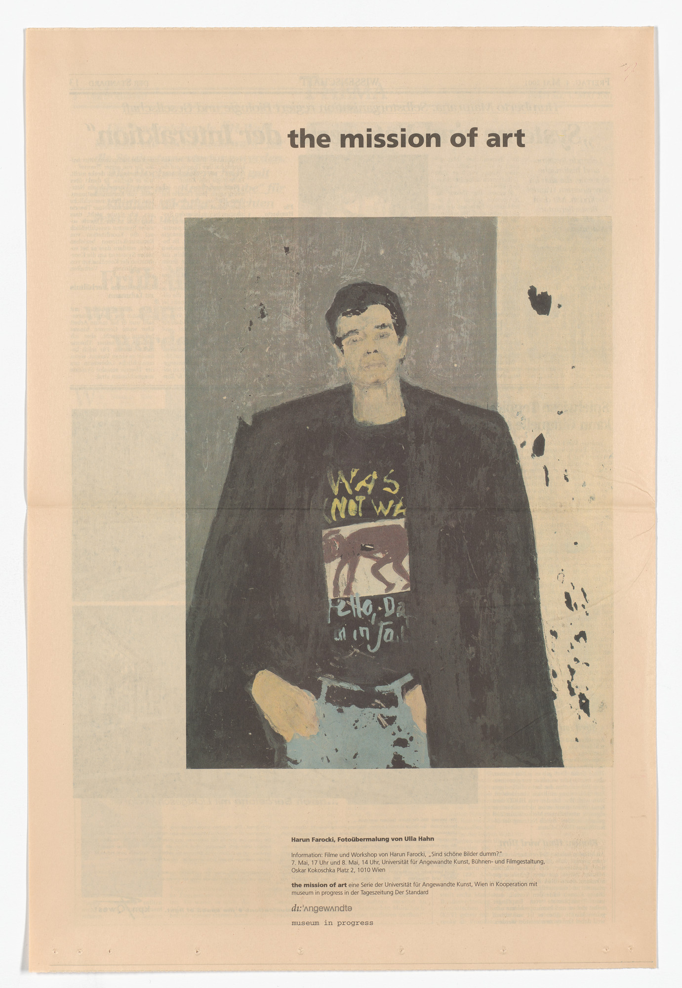 Harun Farocki. Fotoubermalung von Ulla Hahn from the Museum in Progress project The Mission of Art