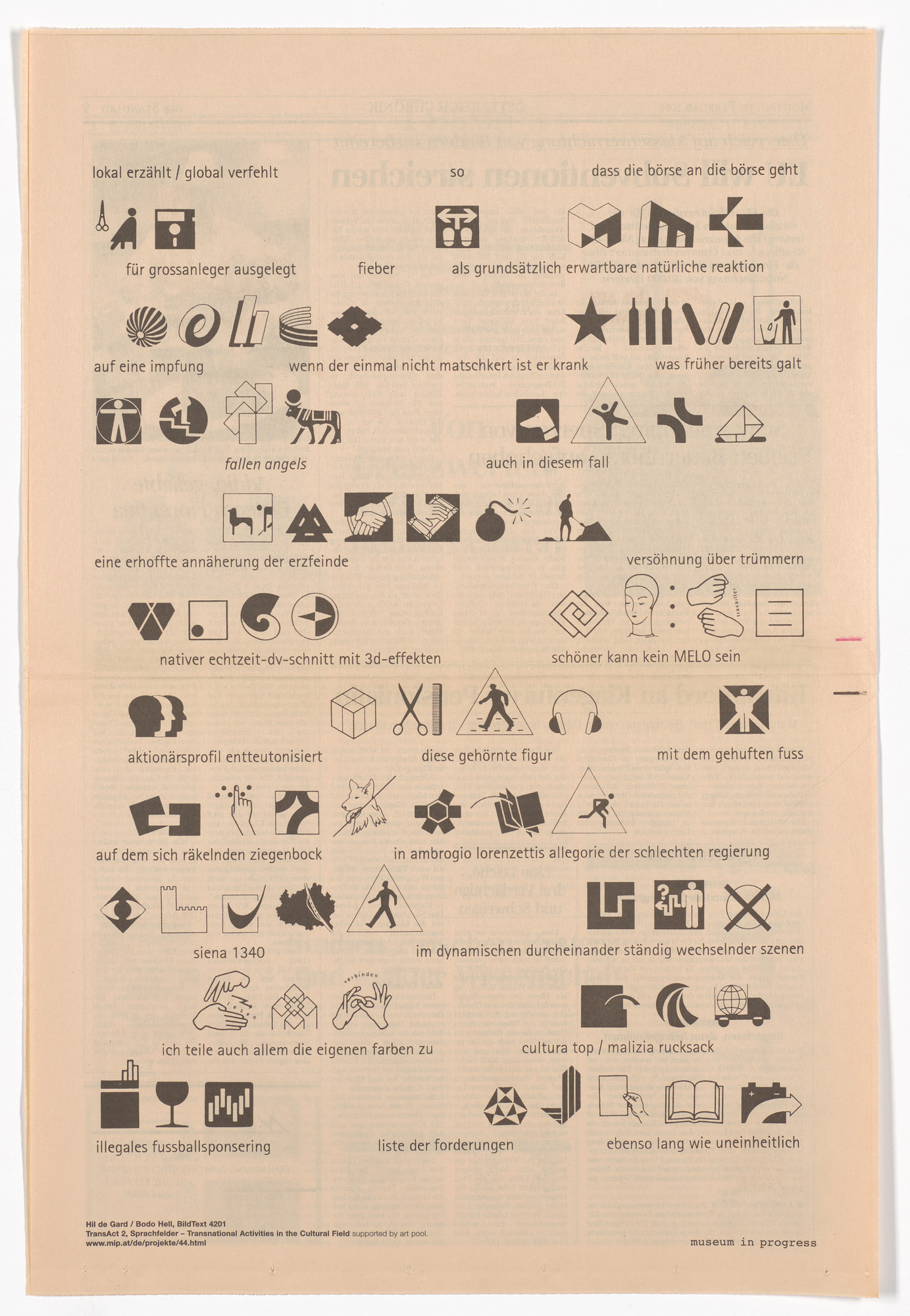 Hil de Gard, Bodo Hell. ImageText 4201 (Bild Text 4201) from the Museum in Progress project TransAct 2 - Linguistic Fields