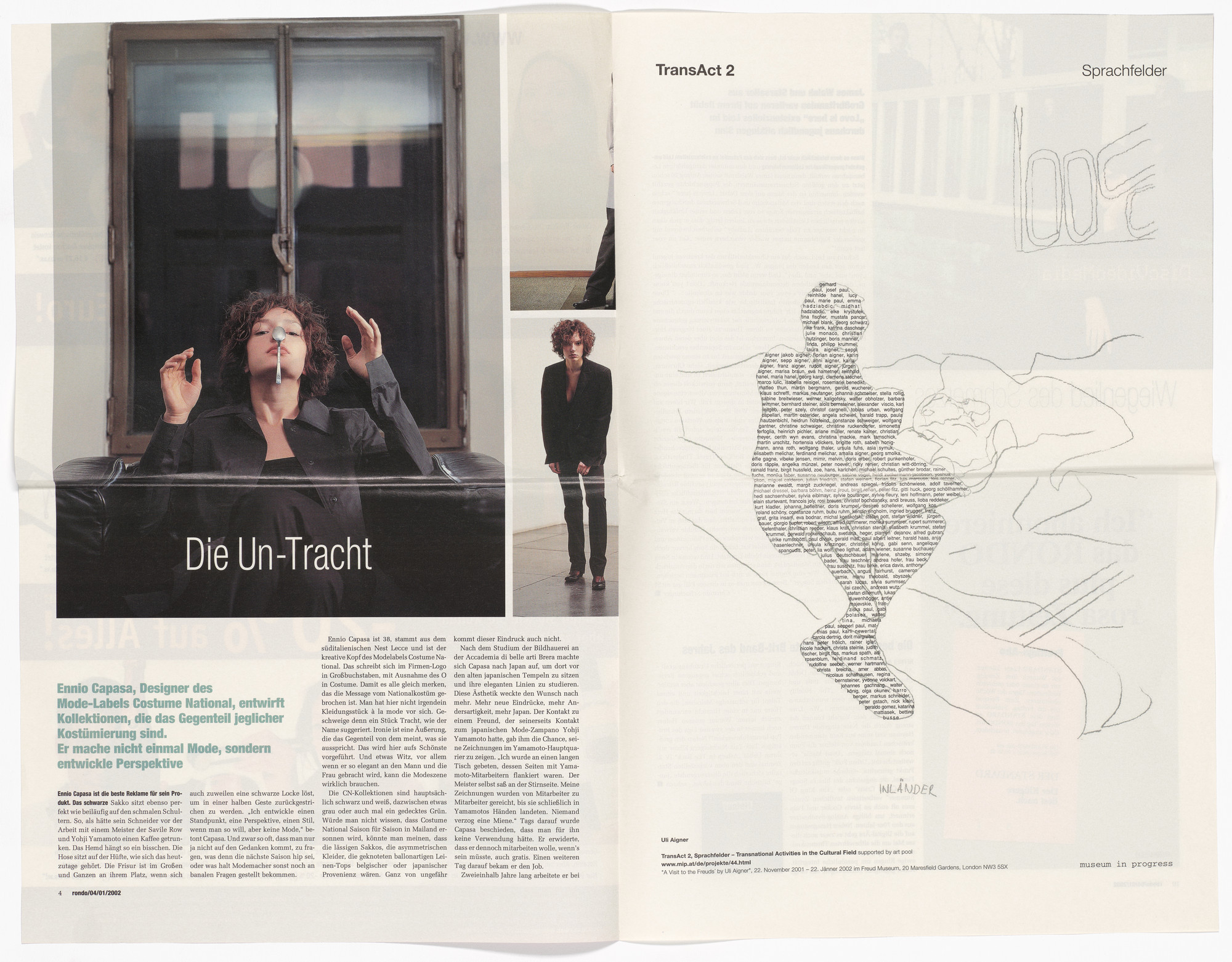 Uli Aigner. Untitled from the Museum in Progress project TransAct 2 - Linguistic Fields