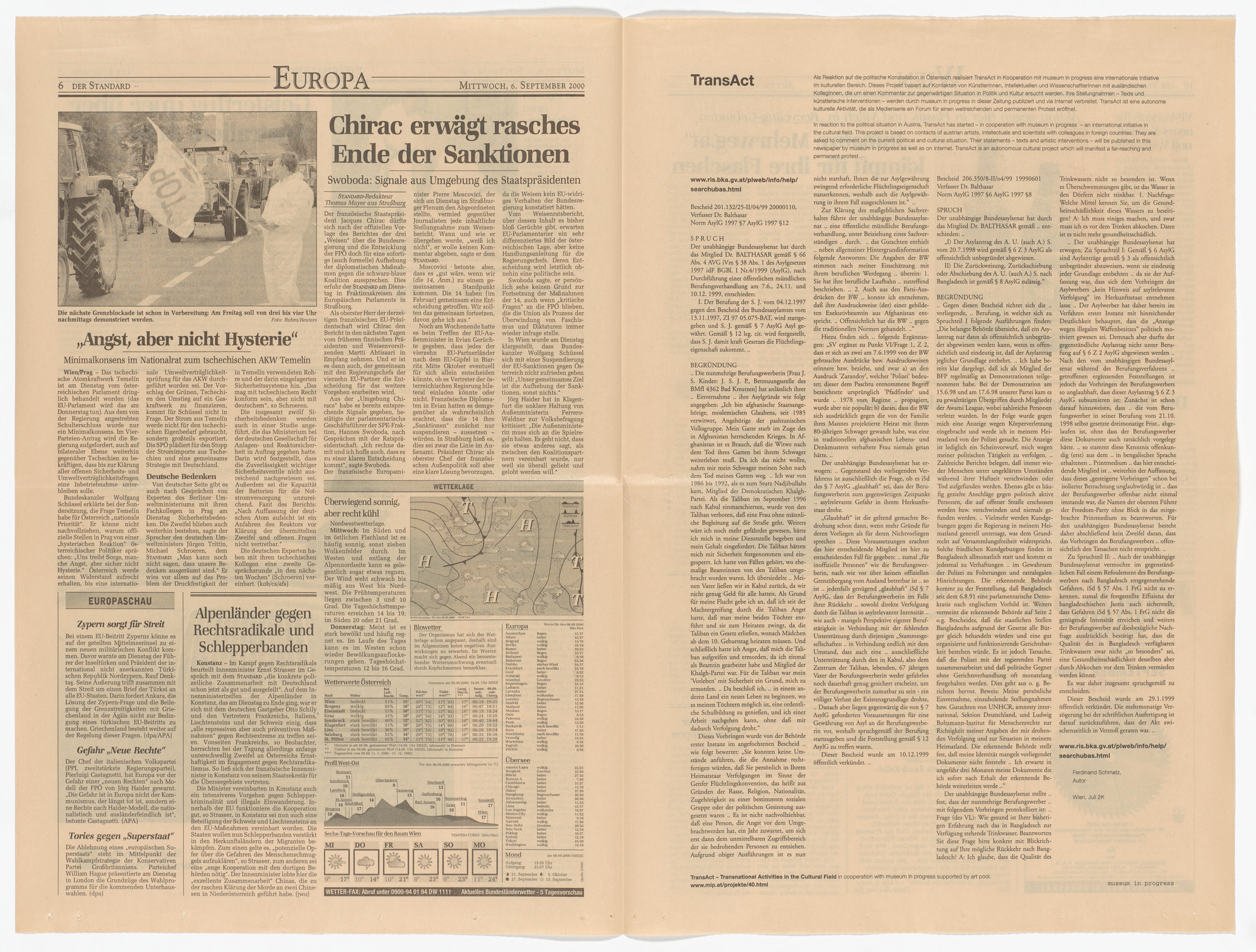 Ferdinand Schmatz. Statement from the Museum in Progress project TransAct: Transnational Activities in the Cultural Field