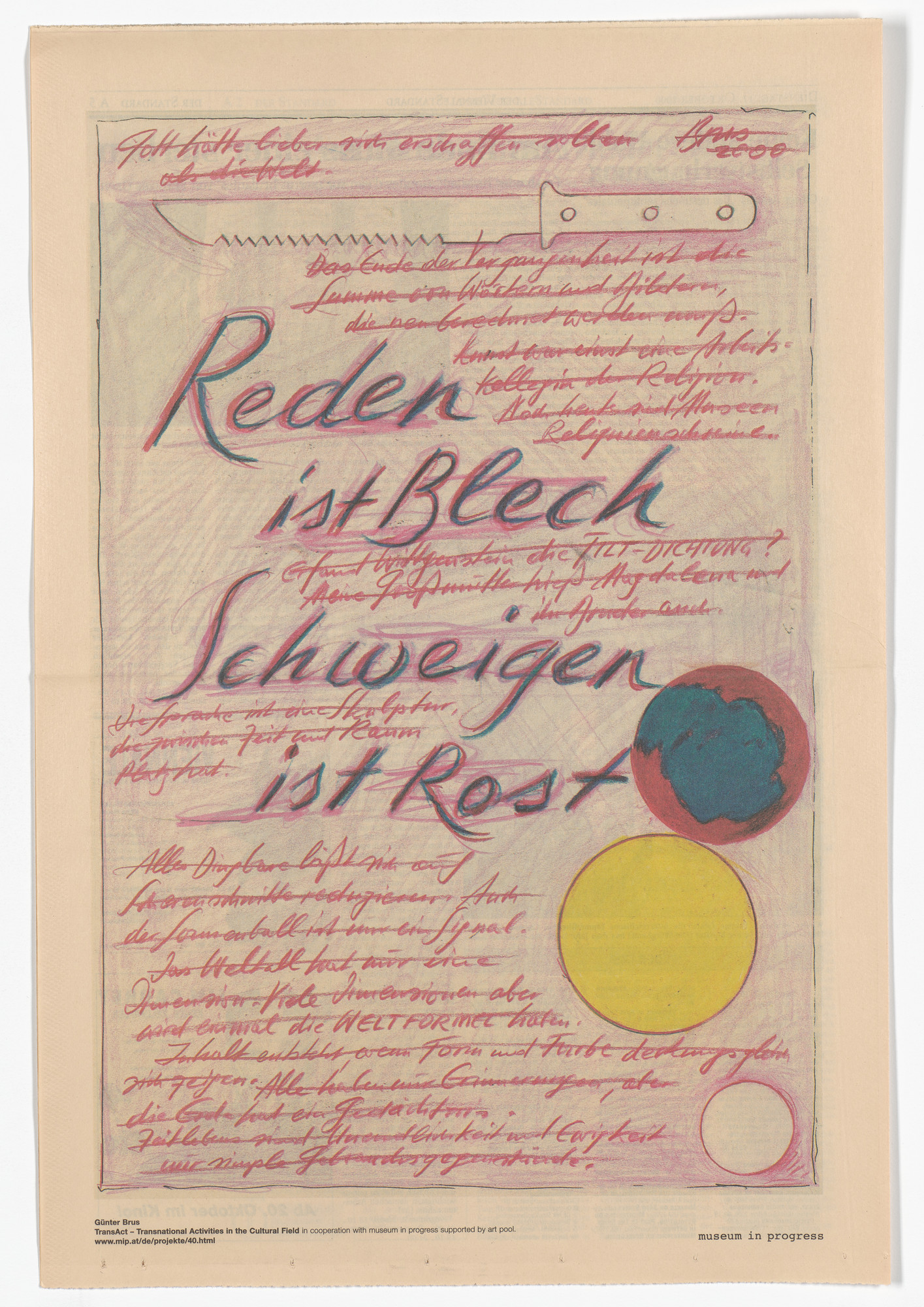 Günter Brus. Untitled from the Museum in Progress project TransAct: Transnational Activities in the Cultural Field