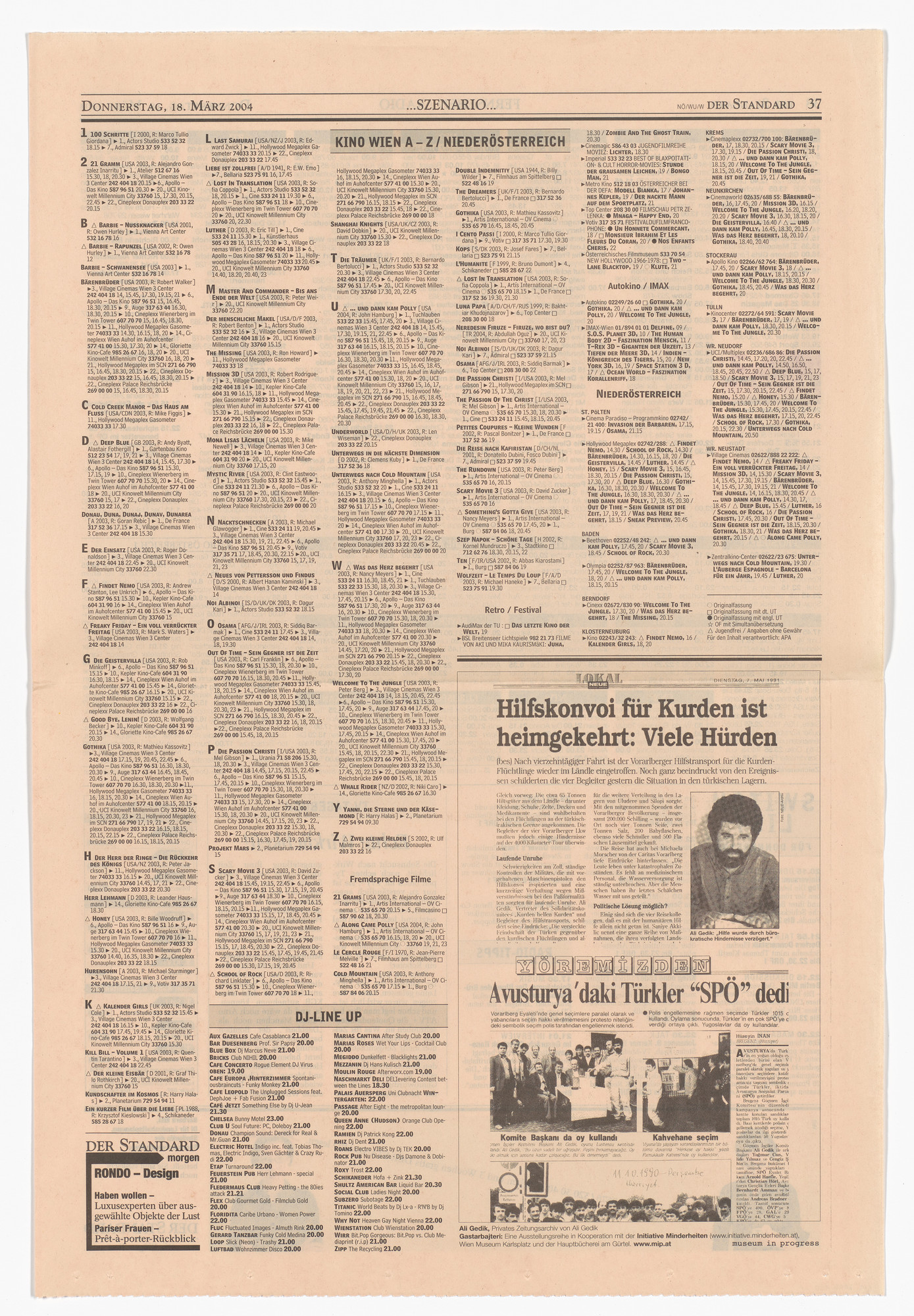 Ali Gedik. Private Newspaper Archive (Privates Zeitungsarchiv) from the Museum in Progress project Gastarbajteri