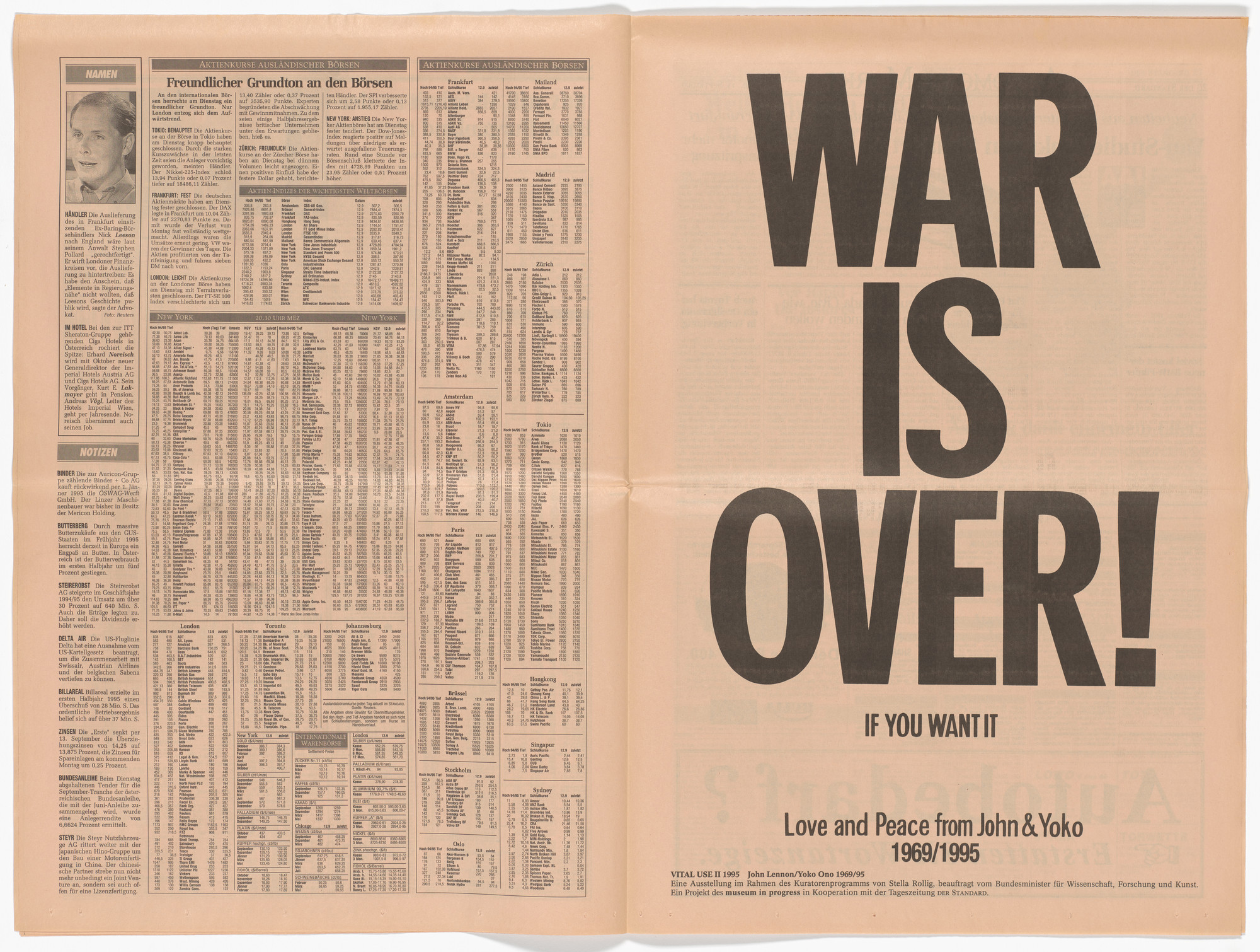 John Lennon, Yoko Ono. 1969/95 from Museum in Progress