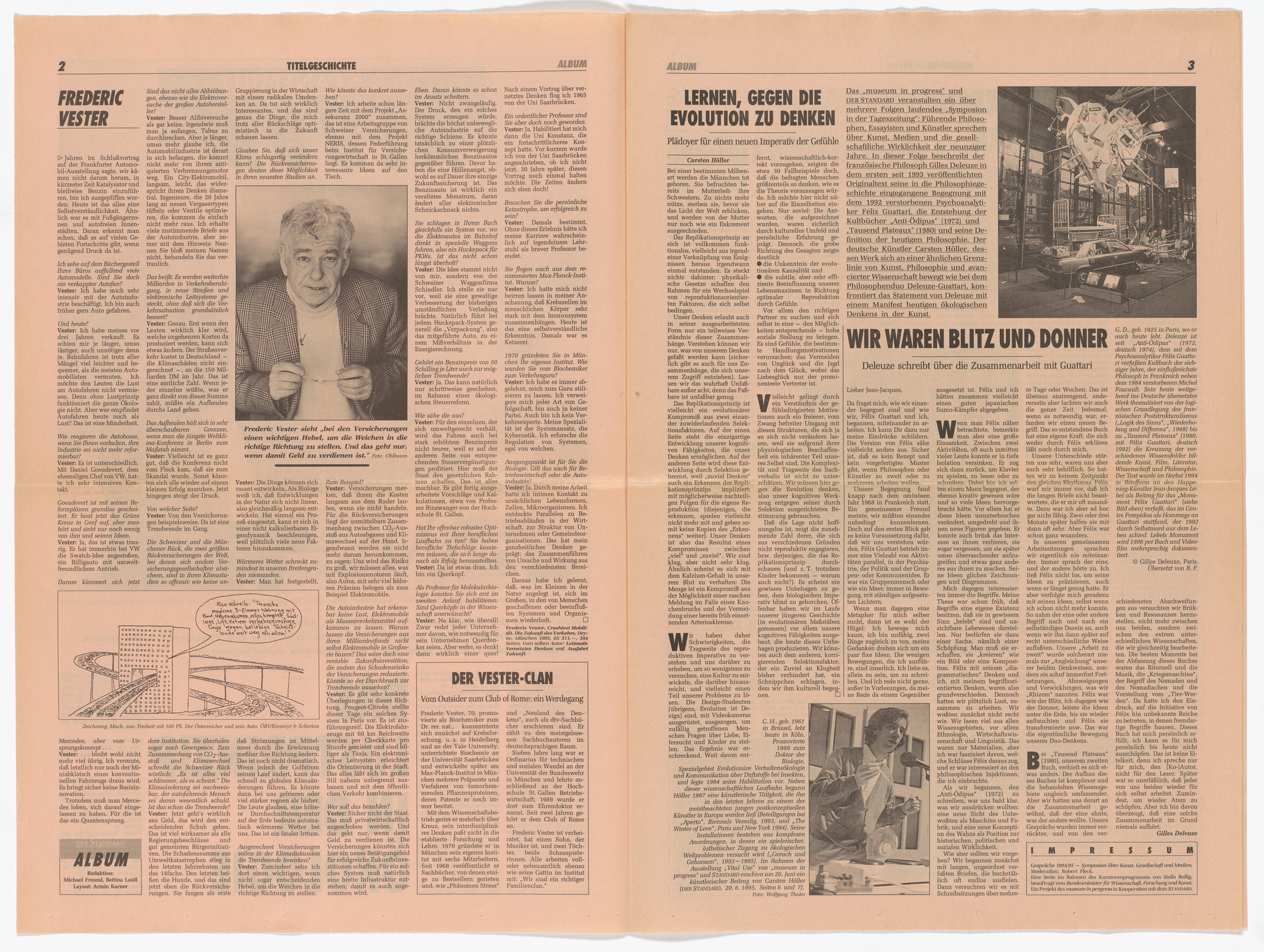 Carsten Höller, Gilles Deleuze. Untitled for the Museum in Progress project Symposia: Art, Society and Media