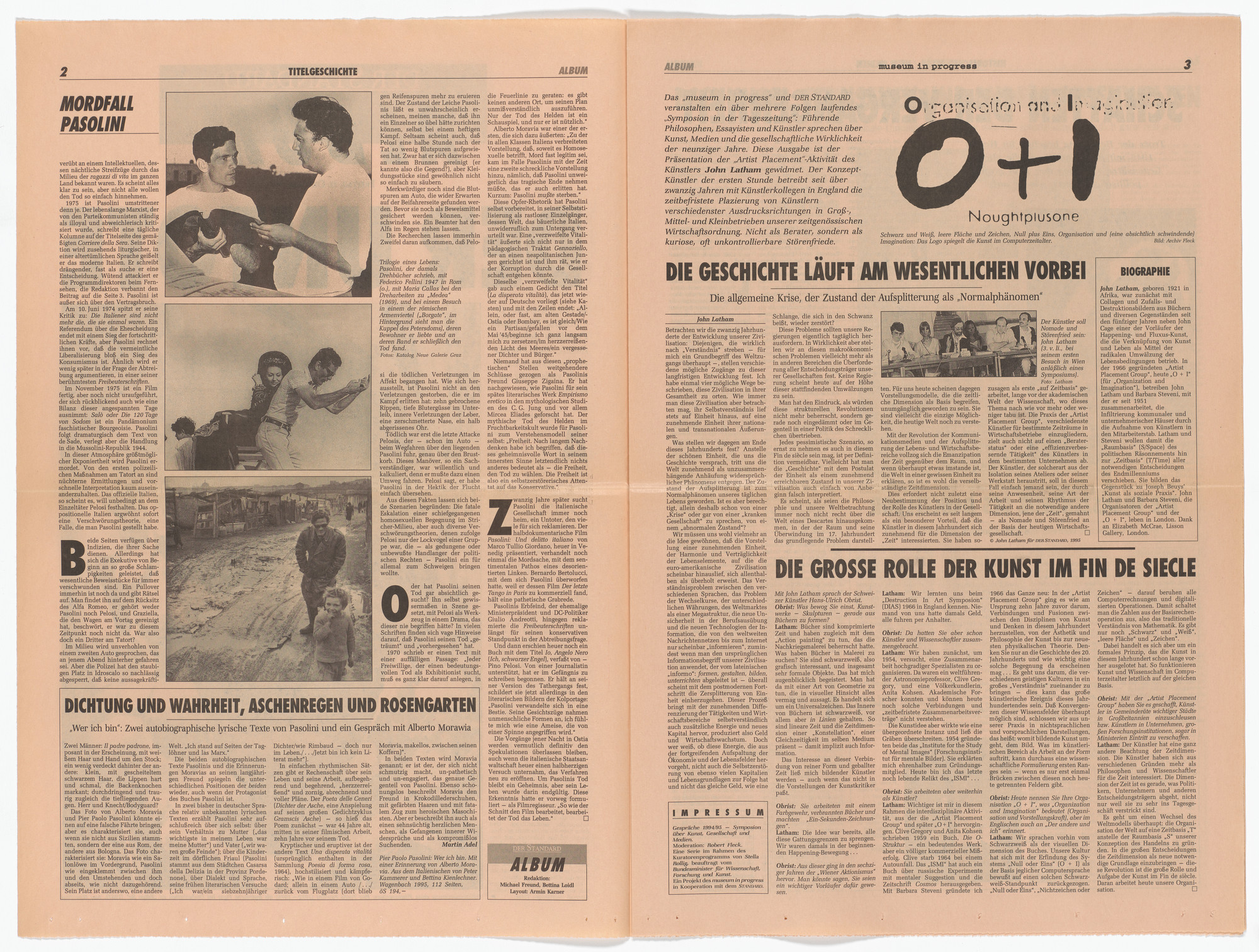 John Latham. Untitled for the Museum in Progress project Symposia: Art, Society and Media