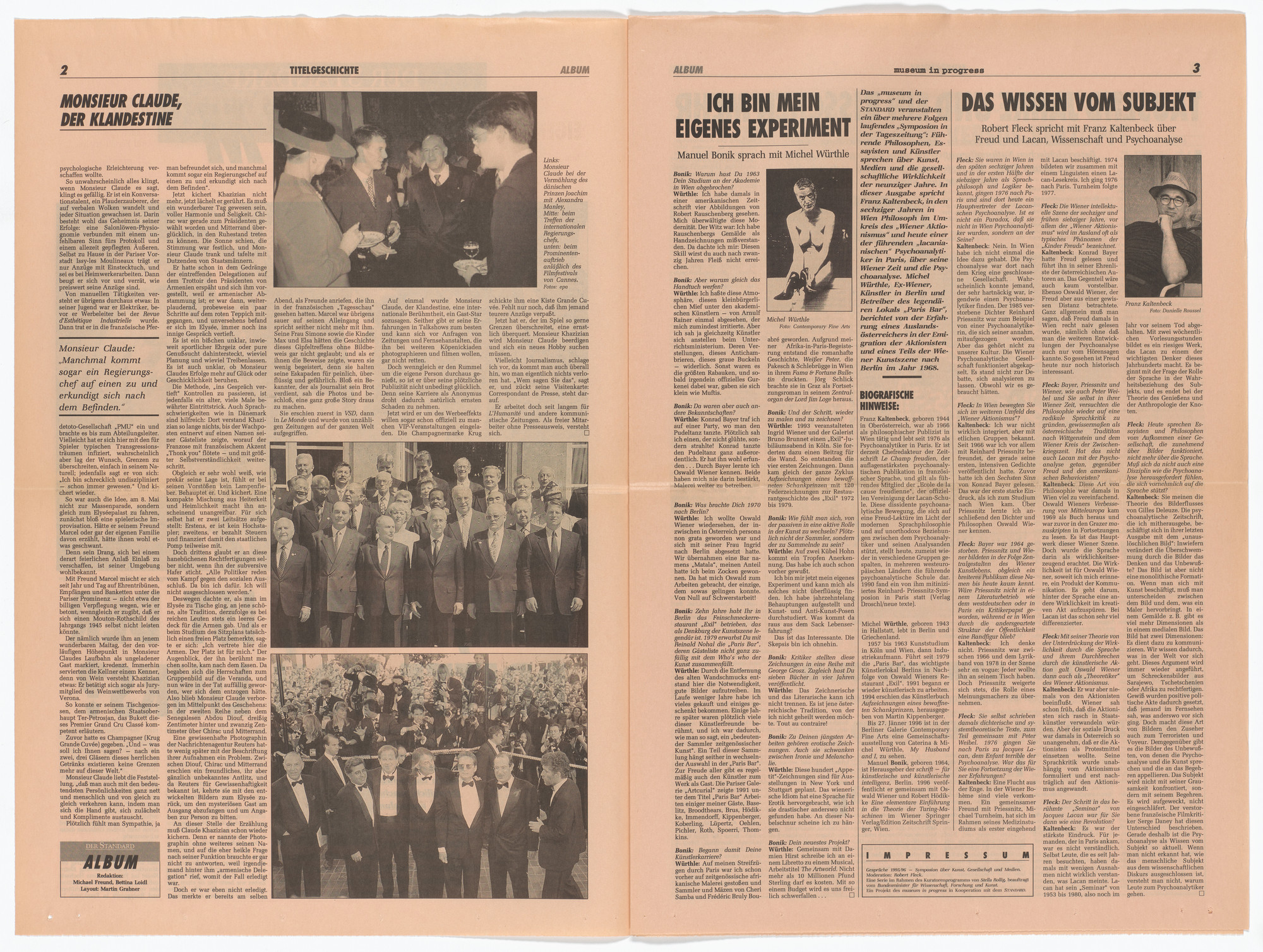 Michel Würthle, Franz Kaltenbeck. Untitled for the Museum in Progress project Symposia: Art, Society and Media