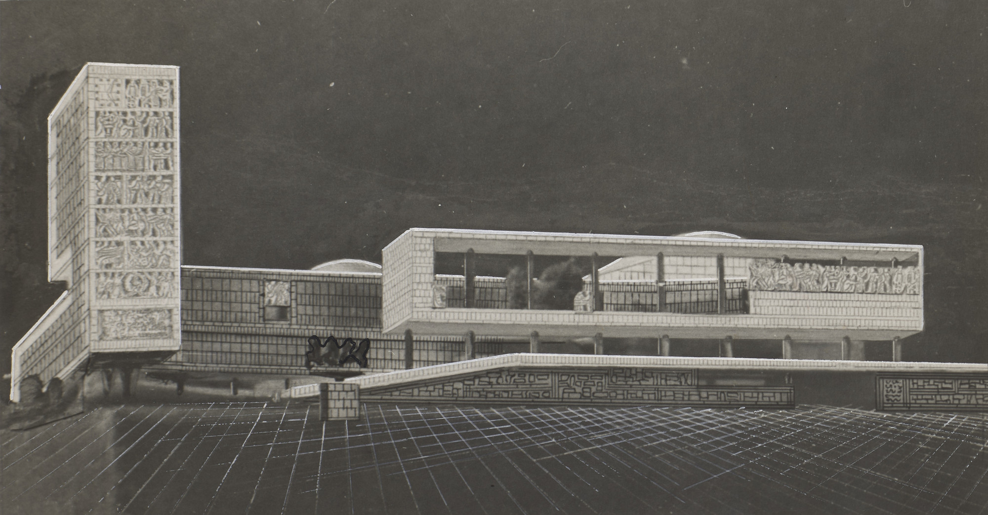Juraj Neidhardt, Džemal Čelić, Enver Jahić, Boro Mileusnić, Zlatko Ugljen. National Assembly of Bosnia and Herzegovina, Sarajevo, phase 1. 1955–1957