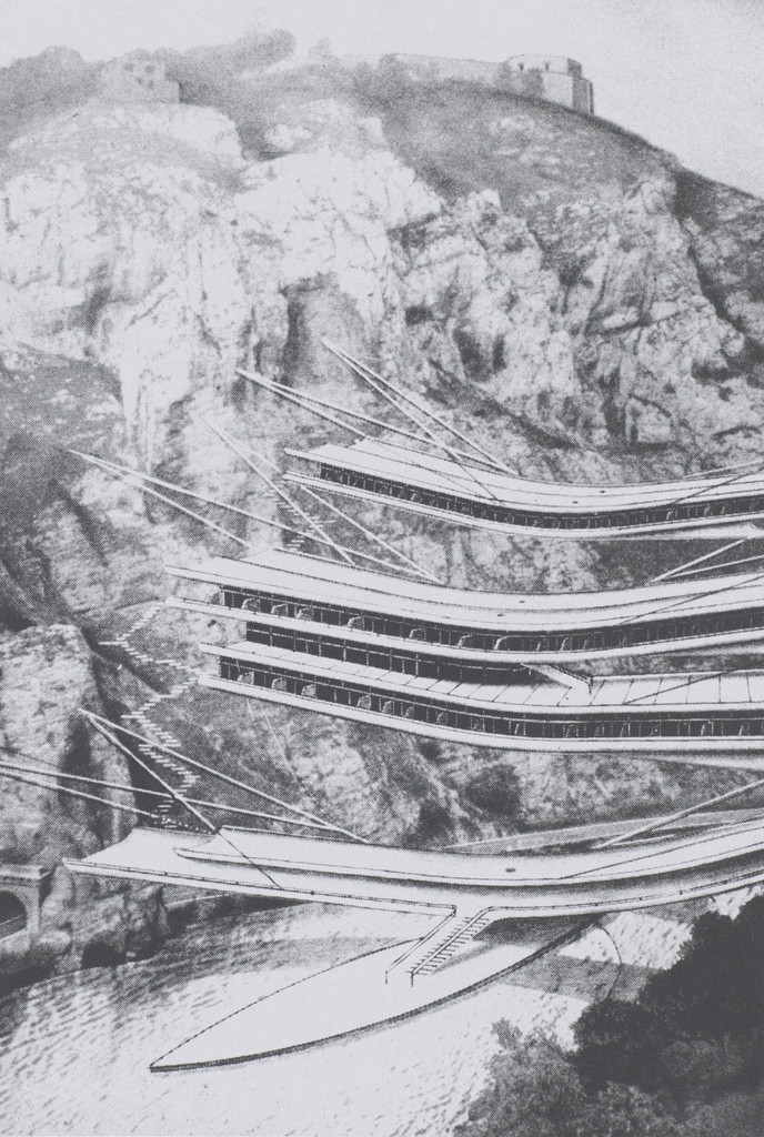 Hanging Motel at the Miljacka River, Sarajevo, Bosnia and Herzegovina