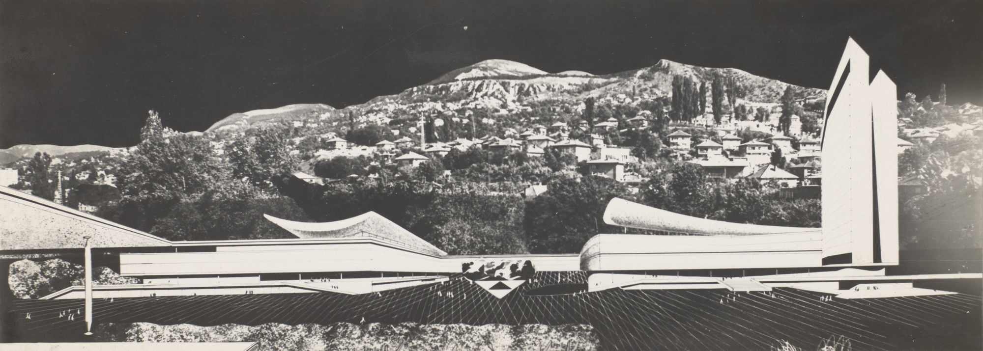 Juraj Neidhardt, Džemal Čelić, Enver Jahić, Boro Mileusnić, Zlatko Ugljen. National Assembly of Bosnia and Herzegovina, Sarajevo, phase 2. 1965–1979