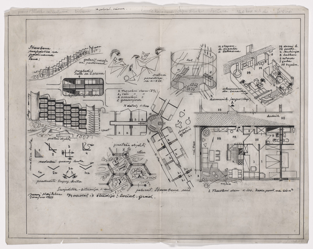 Socialist City Study, project (Elevations, plans, and details)
