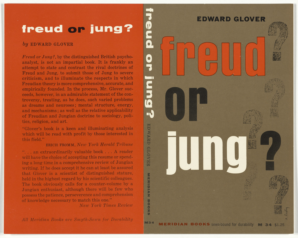 Book cover for "Freud or Jung" by Edward Glover by Elaine Lustig Cohen