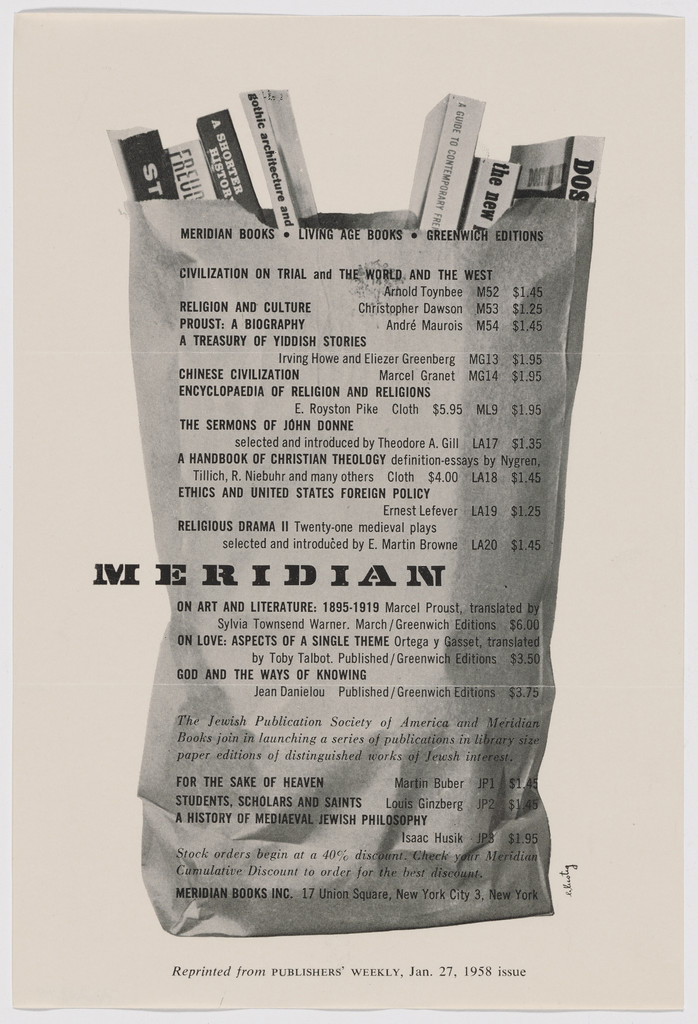 Advertisement for Meridian Books