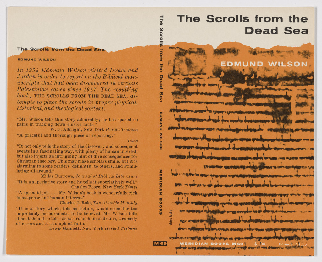 Book cover for "The Scrolls from the Dead Sea" by Edmund Wilson