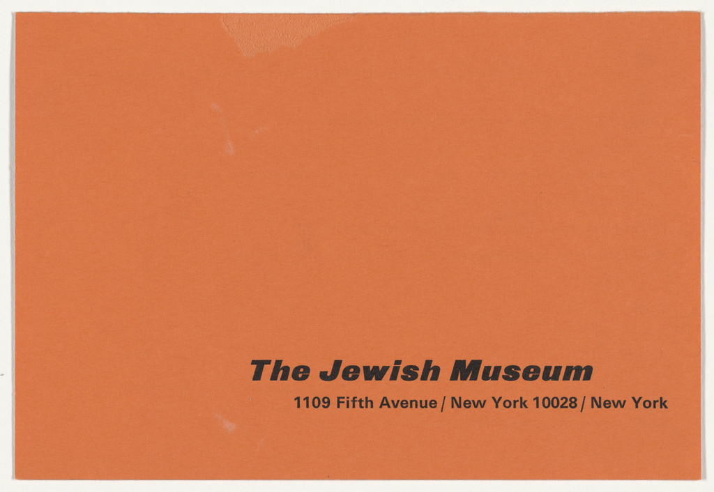 Membership submission card for the Jewish Museum