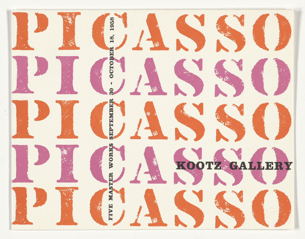 Picasso: Five Master Works at Kootz Gallery