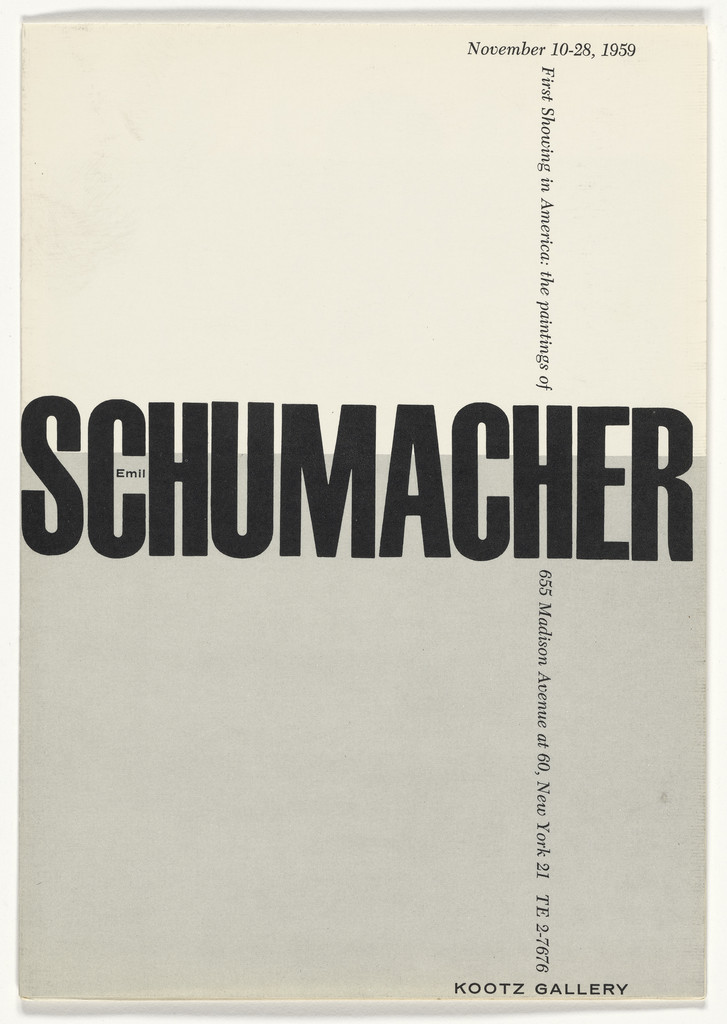 Emil Schumacher at Kootz Gallery