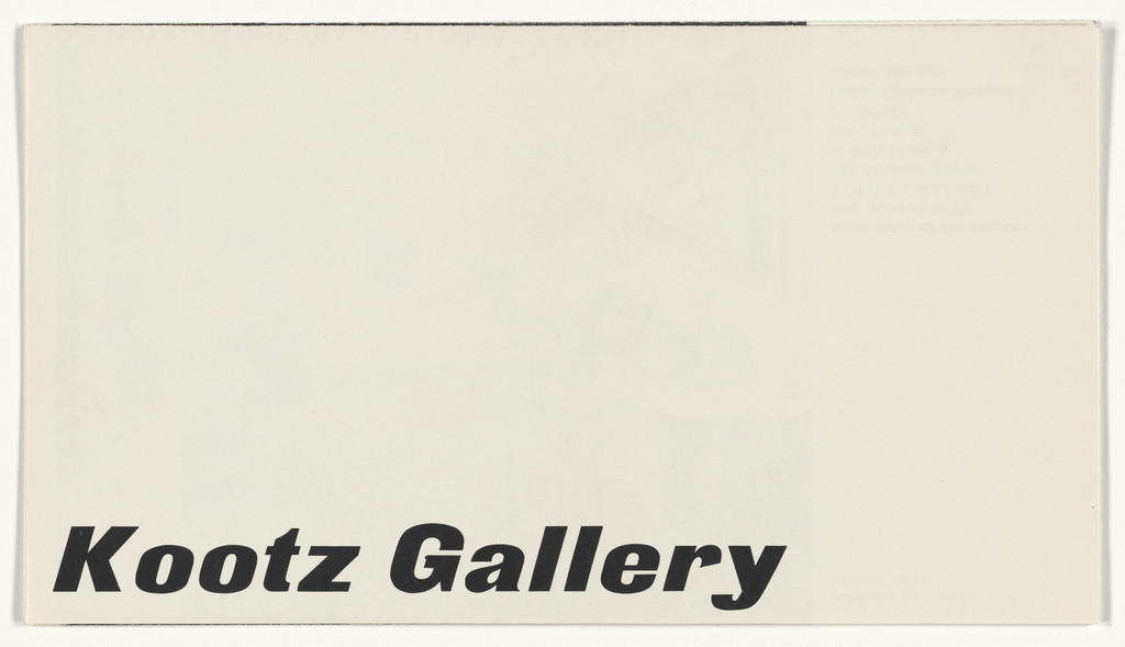 Brochure for the new Kootz Gallery