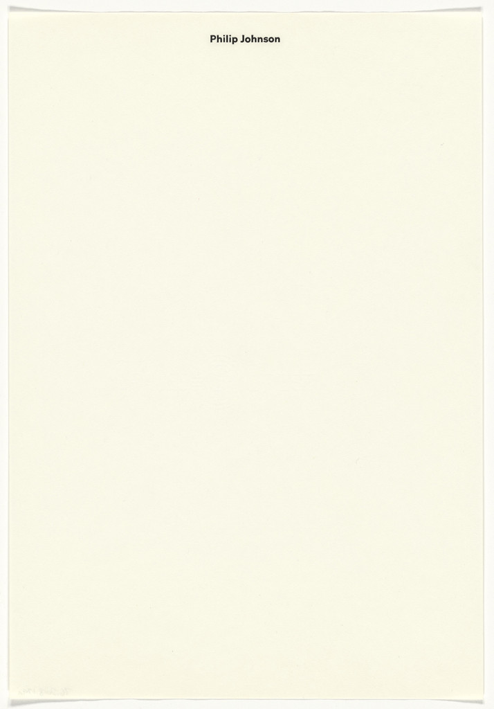 Philip Johnson stationery