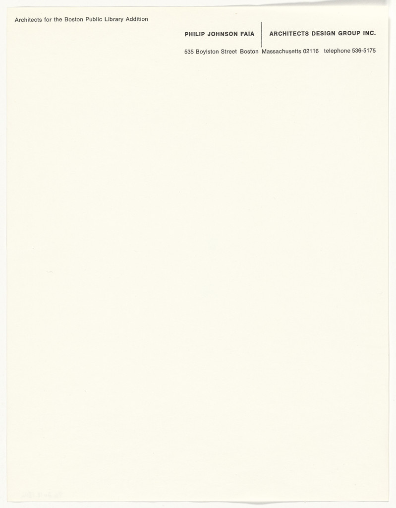 Philip Johnson FAIA stationery