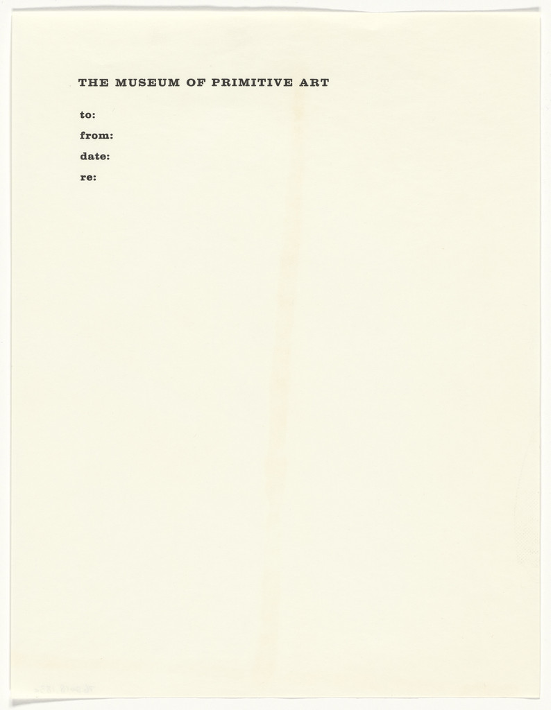 The Museum of Primitive Art stationery