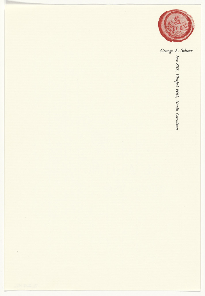 George F. Scheer stationery