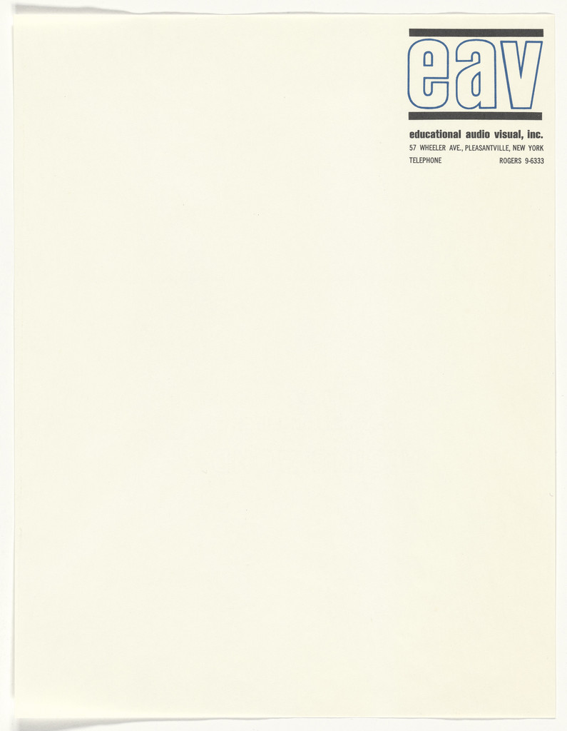 Educational Audio Visual, Inc. stationery