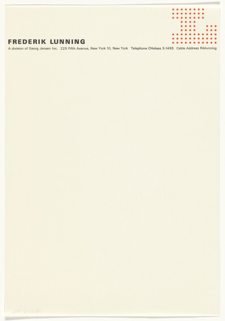 Frederik Lunning stationery