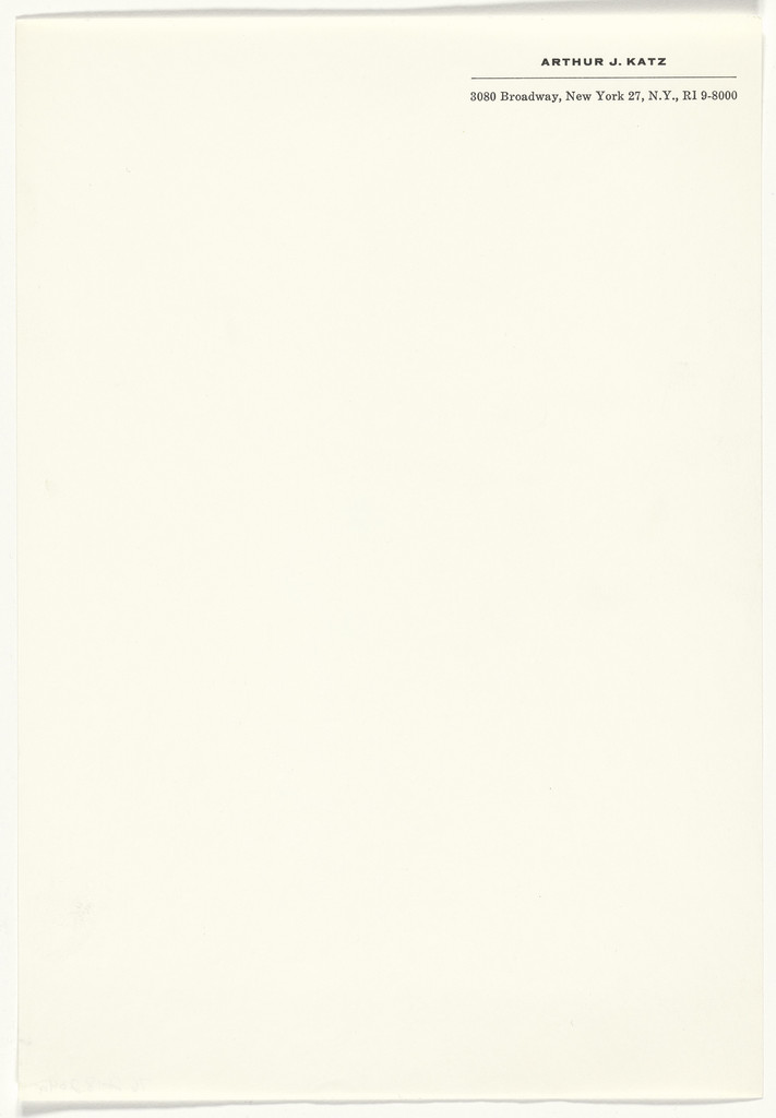 Arthur J. Katz stationery by Elaine Lustig Cohen