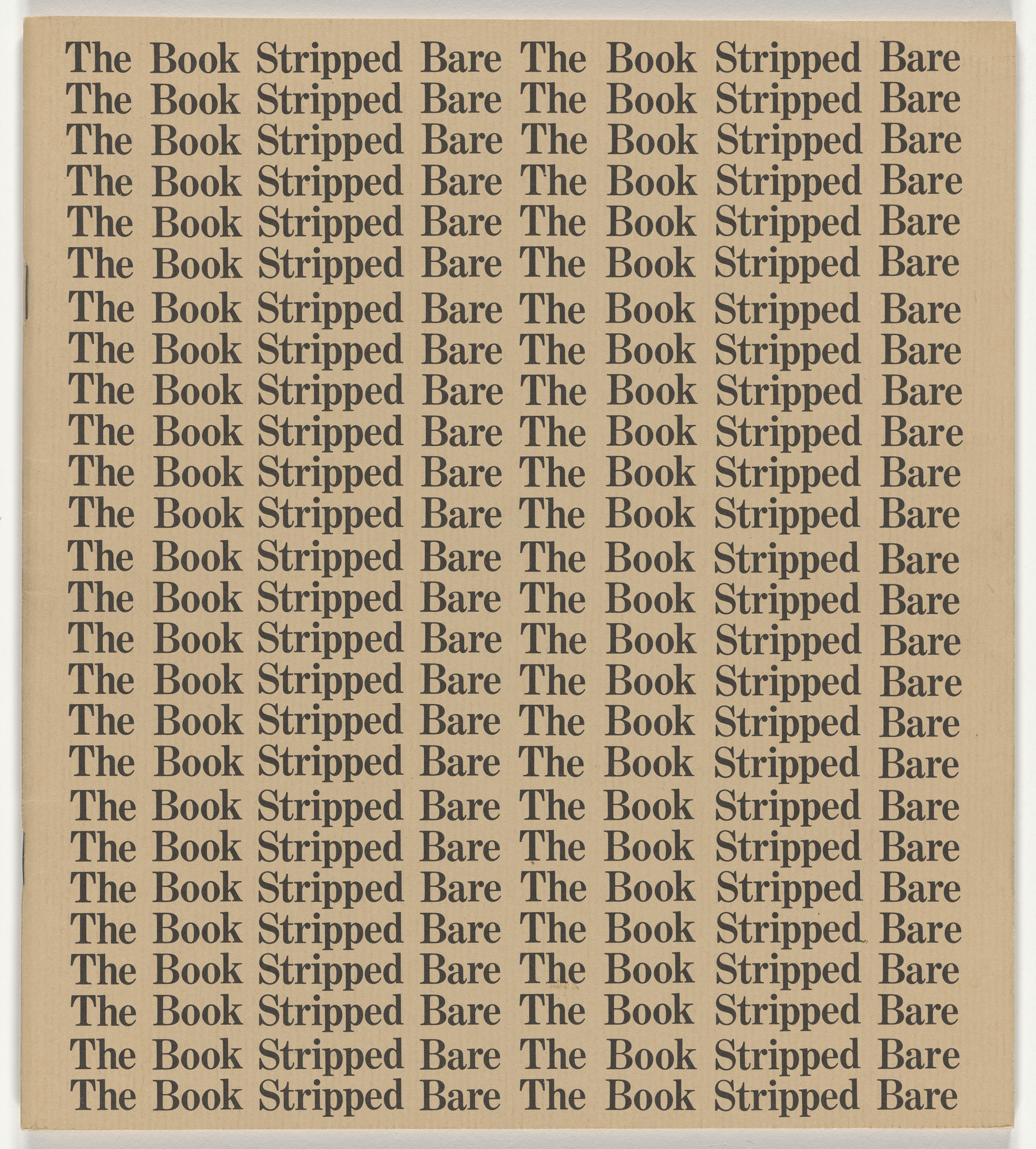 Elaine Lustig Cohen. Catalog for the exhibition "The Book Stripped Bare" at Hofstra University