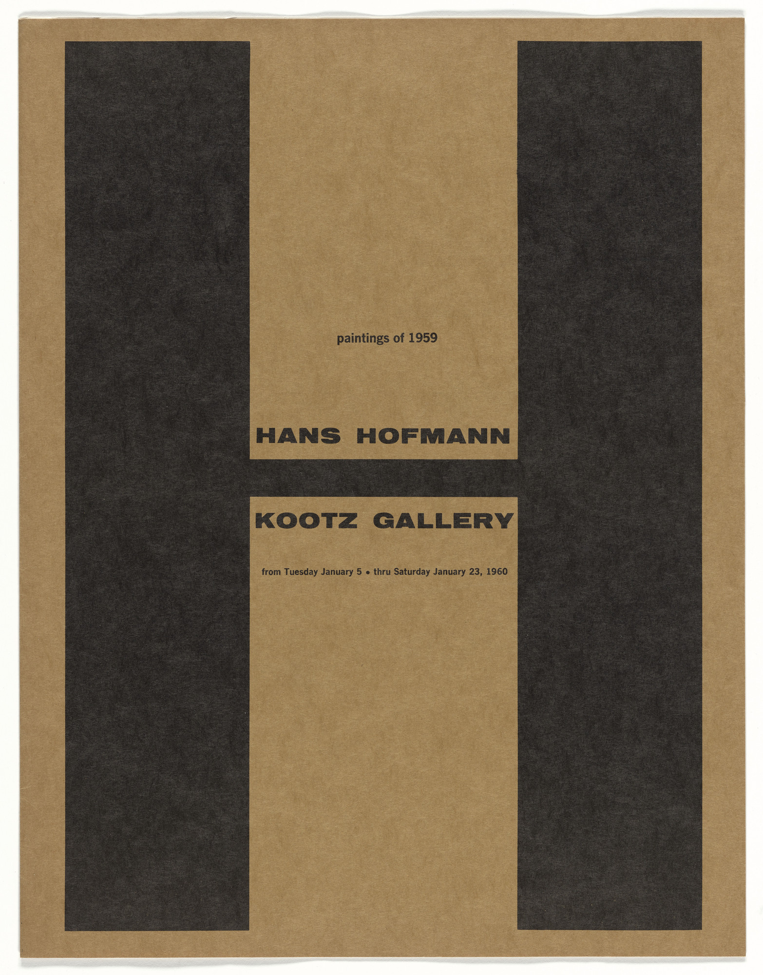 Elaine Lustig Cohen. Catalog for the exhibition "Hans Hofmann" at Kootz Gallery
