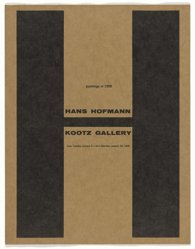 Catalog for the exhibition "Hans Hofmann" at Kootz Gallery