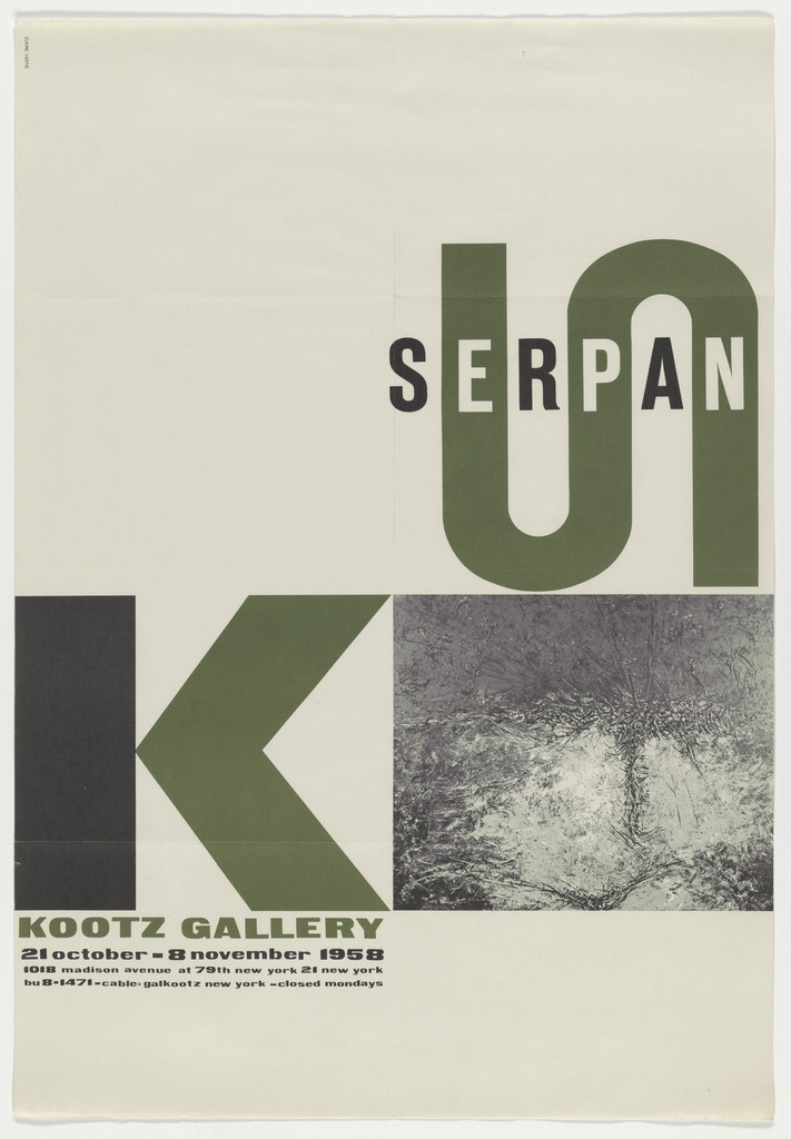 Poster for an exhibition of works by Serpan at Kootz Gallery