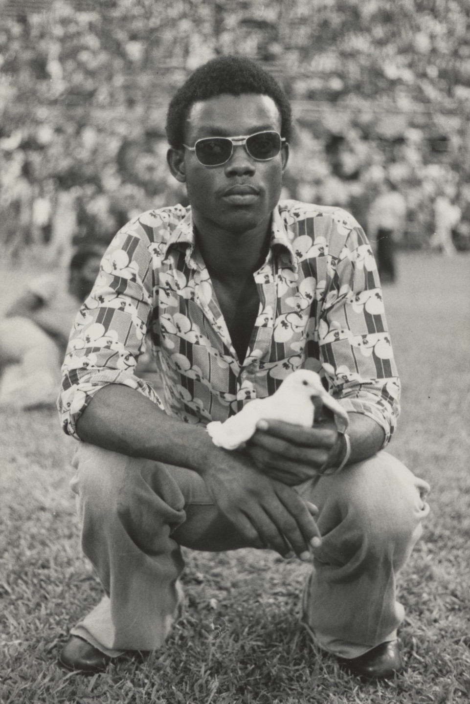 Marilyn Nance. Man with Dove. January 15, 1977