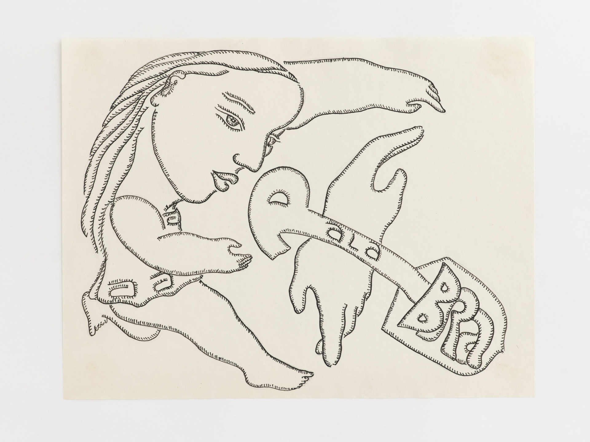Cecilia Vicuña. Palabra abra pala con alas para abrir la realidad (Word Shovel with Wings Opens Up Reality) from the series AMAzone Palabrarma. 1978