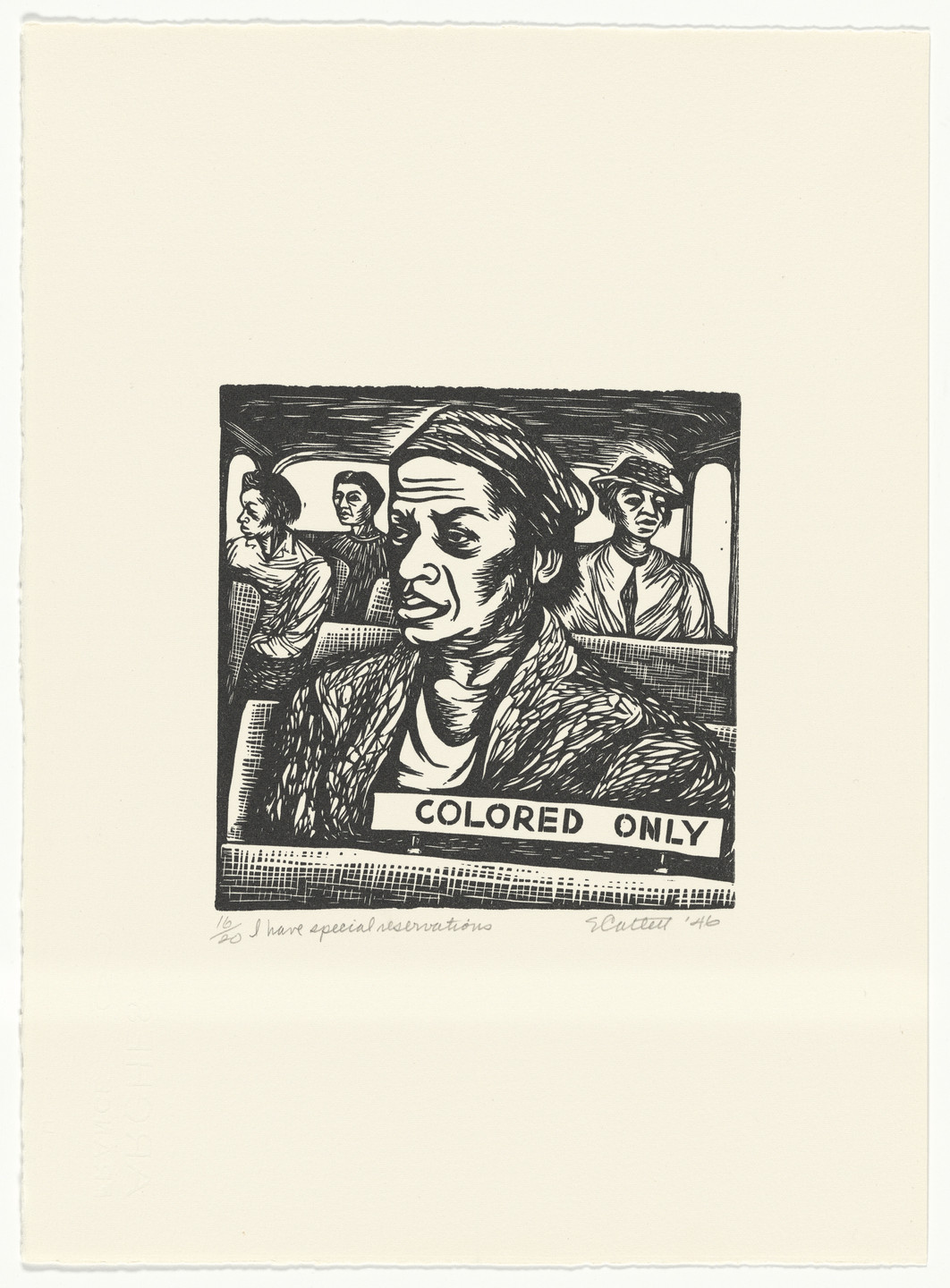 Elizabeth Catlett. I Have Special Reservations from the series The Black Woman. 1946, printed 1989