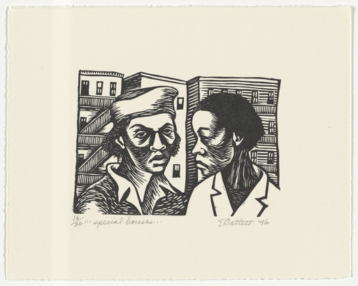 Elizabeth Catlett. Special Houses… from the series The Black Woman. 1946, printed 1989