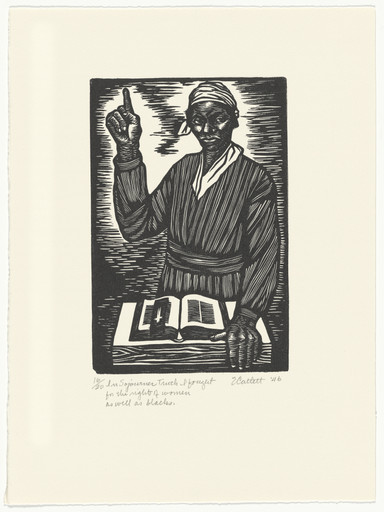 Elizabeth Catlett. In Sojourner Truth I Fought for the Rights of Women as Well as Blacks from the series The Black Woman. 1946, printed 1989