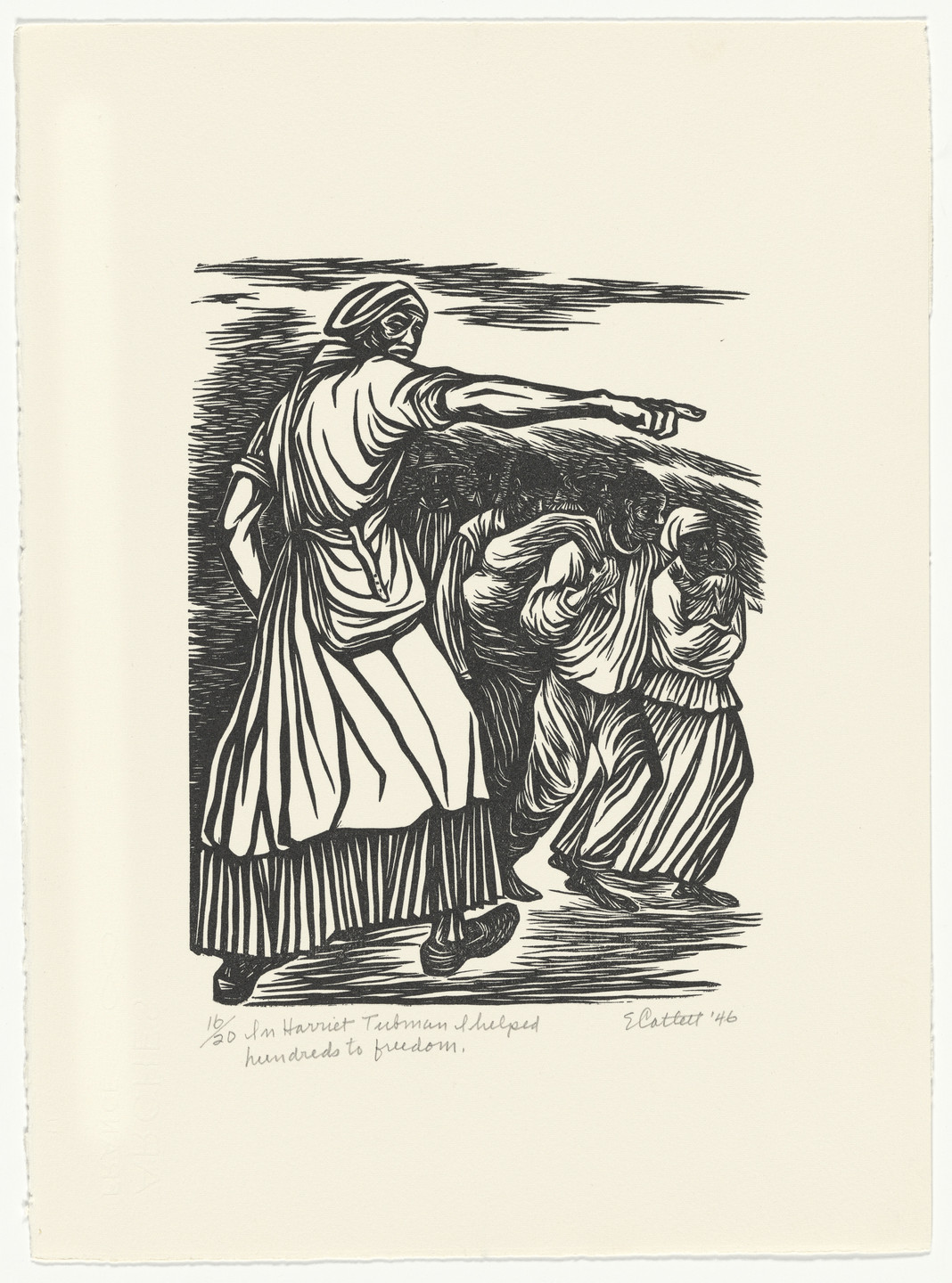 Elizabeth Catlett. In Harriet Tubman I Helped Hundreds to Freedom from the series The Black Woman. 1946, printed 1989