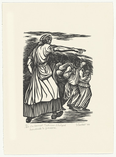 Elizabeth Catlett. In Harriet Tubman I Helped Hundreds to Freedom from the series The Black Woman. 1946, printed 1989