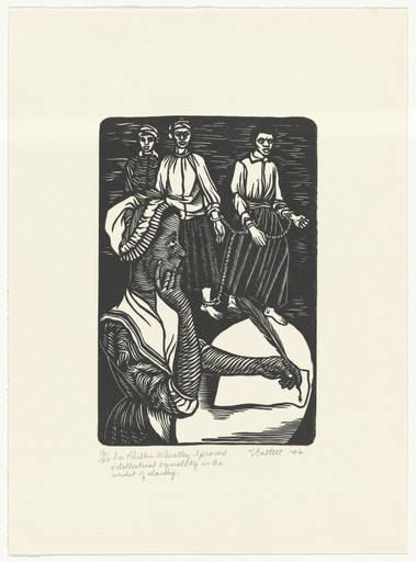 Elizabeth Catlett. In Phillis Wheatley I Proved Intellectual Equality in the Midst of Slavery from the series The Black Woman. 1946, printed 1989