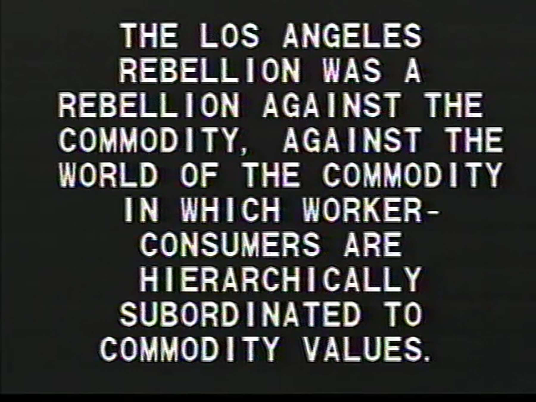 Tony Cokes. Black Celebration. 1988